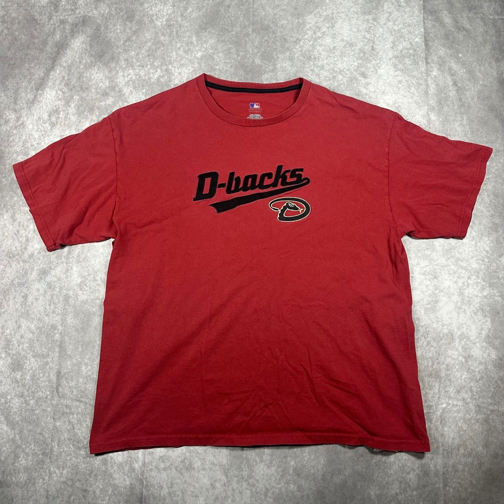 MLB Arizona Diamondbacks Mens XL Red Cotton T-Shirt D-Backs Graphic Baseball Tee